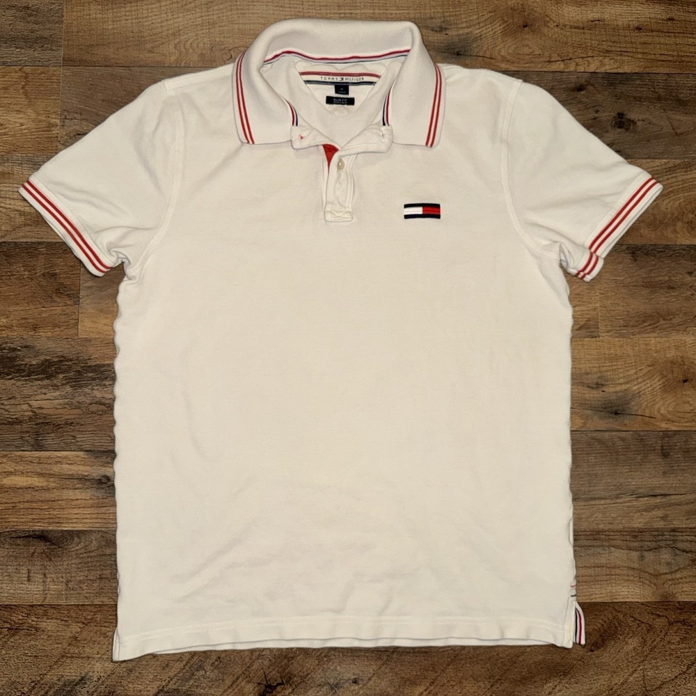 Tommy Hilfiger Slim Fit Polo Shirt White‎ Size M
